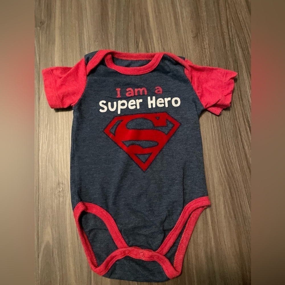 DC Comics Superhero Bodysuit - Red and Blue size 3/6M